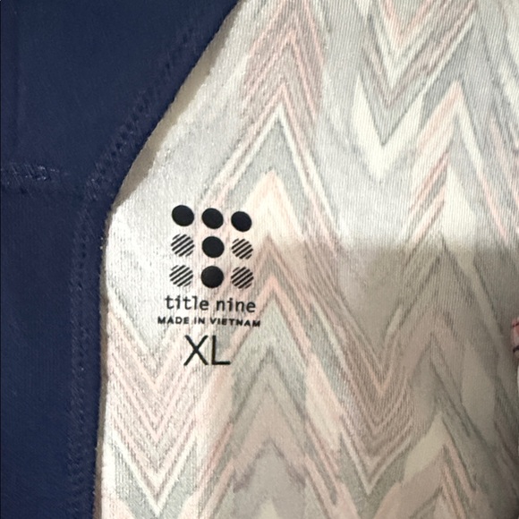 Title Nine Women's Chevron Hillary Dress - Navy and Pink NEW - Picture 6 of 11